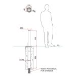 Inzinkbare paal Ø 89 mm 5 mm Hoogte 670 mm Volbad verzinkt