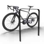 Schake fietsbeugel - Fietsnietje - Plat staal 80x12 mm - Hoogte 1200 mm - Ronde hoek - Beton storten