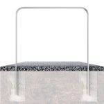 Schake fietsbeugel - Fietsnietje - Plat staal 80x12 mm - Hoogte 1200 mm - Ronde hoek - Beton storten