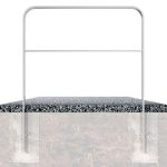 Schake fietsbeugel - Fietsnietje - Plat staal 80x12 mm - Hoogte 1200 mm - Ronde hoek - Beton storten