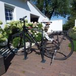 Schake fietsbeugel - Fietsnietje - Plat staal 80x12 mm - Hoogte 1200 mm - Ronde hoek - Beton storten