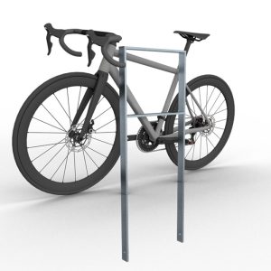 Schake fietsbeugel- Fietsnietje – Plat staal – Hoogte 1200 mm – Beton storten