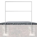 Schake fietsbeugel - Fietsnietje - Plat staal - Hoogte 1200 mm - Beton storten