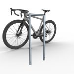 Schake fietsbeugel - Fietsnietje - Rond staal - Hoogte 1200 mm - Zonder tussenstang - Beton storten