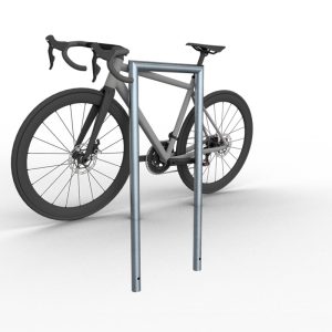 Schake fietsbeugel – Fietsnietje – Rond staal – Hoogte 1200 mm – Beton storten