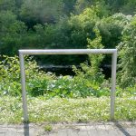 Schake fietsbeugel - Fietsnietje - Rond staal - Hoogte 1200 mm - Zonder tussenstang - Beton storten