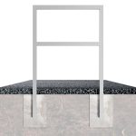 Schake fietsbeugel - Fietsnietje - Vierkant staal 60 x 40 mm - Hoogte 1200 mm - Beton storten 450