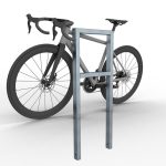 Schake fietsbeugel - Fietsnietje - Vierkant staal 60 x 40 mm - Hoogte 1200 mm - Beton storten 450
