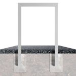 Schake fietsbeugel - Fietsnietje - Vierkant staal 60x60 mm - Hoogte 1200 mm - Beton storten 450 mm