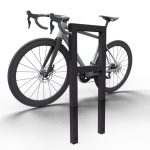 Schake fietsbeugel - Fietsnietje - Vierkant staal 60x60 mm - Hoogte 1200 mm - Beton storten 450 mm