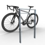 Schake fietsbeugel - Fietsnietje - Vierkant staal - Hoogte 1200 mm - Beton storten