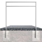 Schake fietsbeugel - Fietsnietje - Vierkant staal - Hoogte 1200 mm - Beton storten sfeer