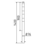Aanrijdpaal - Beschermpaal - 76 mm - Geel zwart