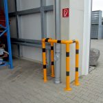 Beschermbeugel dubbele hoek - Kolom- en paalbescherming - Geel zwart - 76 mm - 400 mm diep