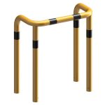 Beschermbeugel dubbele hoek - Kolom- en paalbescherming - Geel zwart - 76 mm - 400 mm diep