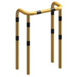 Beschermbeugel dubbele hoek - Kolom- en paalbescherming - Geel zwart - 76 mm - 400 mm diep