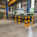 Beschermhek - Railingsysteem - Geel zwart - Stalen buis 152 mm - Voetplaat