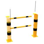 Beschermhek - Railingsysteem - Geel zwart - Stalen buis 152 mm - Voetplaat