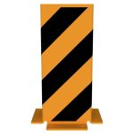 Beschermhoek voor stelling - U-profiel - Geel zwart - 400 mm hoog - 160 mm diep - Voetplaat
