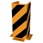 Beschermhoek voor stelling - U-profiel - Geel zwart - 400 mm hoog - 160 mm diep - Voetplaat