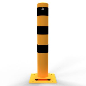 Flexibele aanrijdpaal – Beschermpaal – Ø 152 mm – H 1000 mm – Geel/zwart – Voetplaat