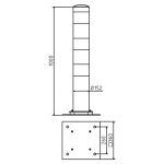 Flexibele aanrijdpaal - Beschermpaal geel zwart - 152 mm - 1000 mm hoog