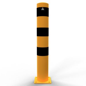 Schake aanrijdpaal – Beschermpaal – Ø 152 mm – Geel/zwart – Voetplaat