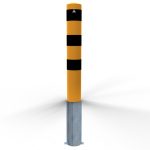 Schake aanrijdpaal - Beschermpaal - 152 mm geel en zwart uitneembaar