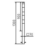 Schake aanrijdpaal - Beschermpaal - 70x70 mm - Geel en zwart