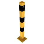 Schake aanrijdpaal - Beschermpaal - 70x70 mm - Geel en zwart uitneembaar met voetplaat