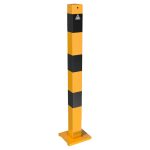 Schake aanrijdpaal - Beschermpaal - 70x70 mm - Geel en zwart uitneembaar met voetplaat