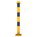 Schake aanrijdpaal - Beschermpaal - 70x70 mm - Geel en zwart uitneembaar met voetplaat