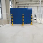 Schake aanrijdpaal - Beschermpaal - Geel en zwart - Uitneembaar met voetplaat
