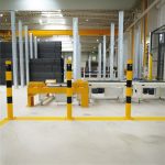 Schake aanrijdpaal - Beschermpaal - 89 mm - Geel en zwart