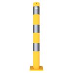 Schake aanrijdpaal - Beschermpaal - 89 mm - Geel en zwart - Uitneembaar met voetplaat