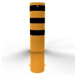 Schake aanrijdpaal - Beschermpaal geel zwart - 323 mm - Om in beton te storten