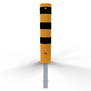 Schake uitneembare aanrijdpaal – Beschermpaal – Ø 193 mm – H 1000 mm – Driekant slot – Geel/zwart