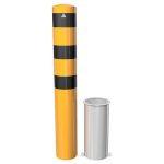 Schake uitneembare aanrijdpaal - Beschermpaal geel zwart - 193 mm