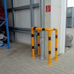 Stalen hoekbeschermbeugel 90 graden - Geel zwart - 67 mm - Instorten