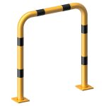 Uitneembare beschermbeugel staal - Beschermhek - 76 mm - Geel zwart - Voetplaat