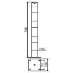 Afzetpaal - 102 mm - Voetplaat