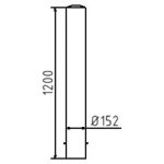 Afzetpaal - 152 mm - Beton