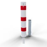 Afzetpaal - 152 mm - Driekant of europrofielcilinder slot - Uitneembaar