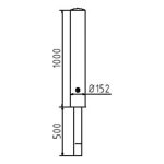 Afzetpaal - 152 mm - Driekant of europrofielcilinder slot - Uitneembaar