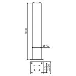 Afzetpaal - 152 mm - Voetplaat
