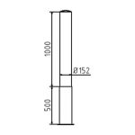 Afzetpaal - 152 mm - Zonder slot - Uitneembaar