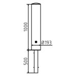 Afzetpaal - 193 mm - Driekant slot - Uitneembaar