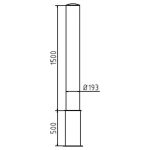 Afzetpaal - 193 mm - Zonder slot - Uitneembaar