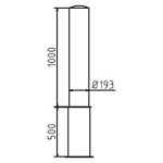 Afzetpaal - 193 mm - Zonder slot - Uitneembaar
