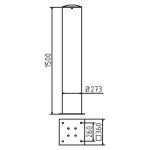 Afzetpaal - 273 mm - Voetplaat
